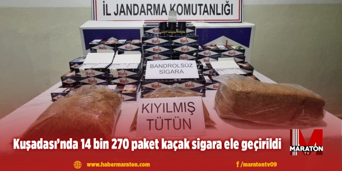 Kuşadası’nda 14 bin 270 paket kaçak sigara ele geçirildi
